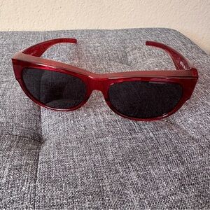 Sheen Kelly Stylish Red Sunglasses Over Glasses or Alone